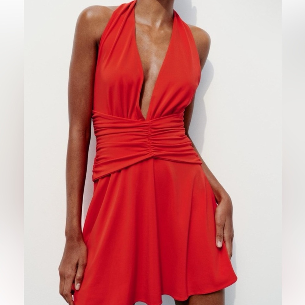Zara Vibrant Red Backless Dress